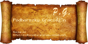 Podhorszky Gracián névjegykártya